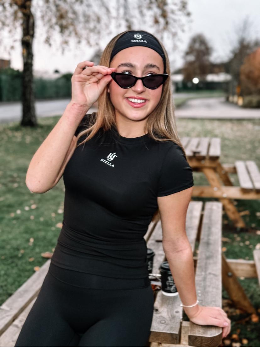 Black T-Shirt Style Active Sets 2 Piece