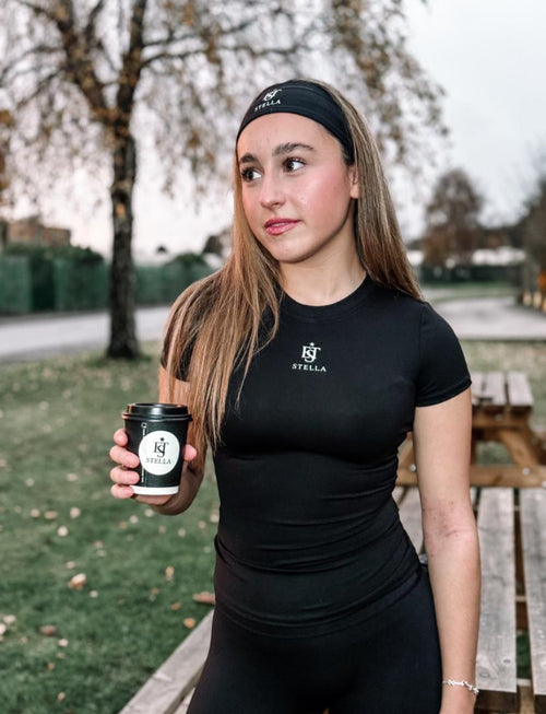 Black T-Shirt Style Active Sets 2 Piece